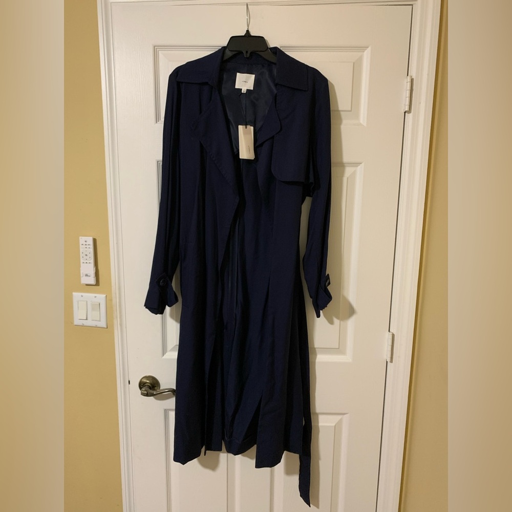 A Loves A Classic Timeless Open Front Belted Trench Coat Quiet Luxury, Large NWT